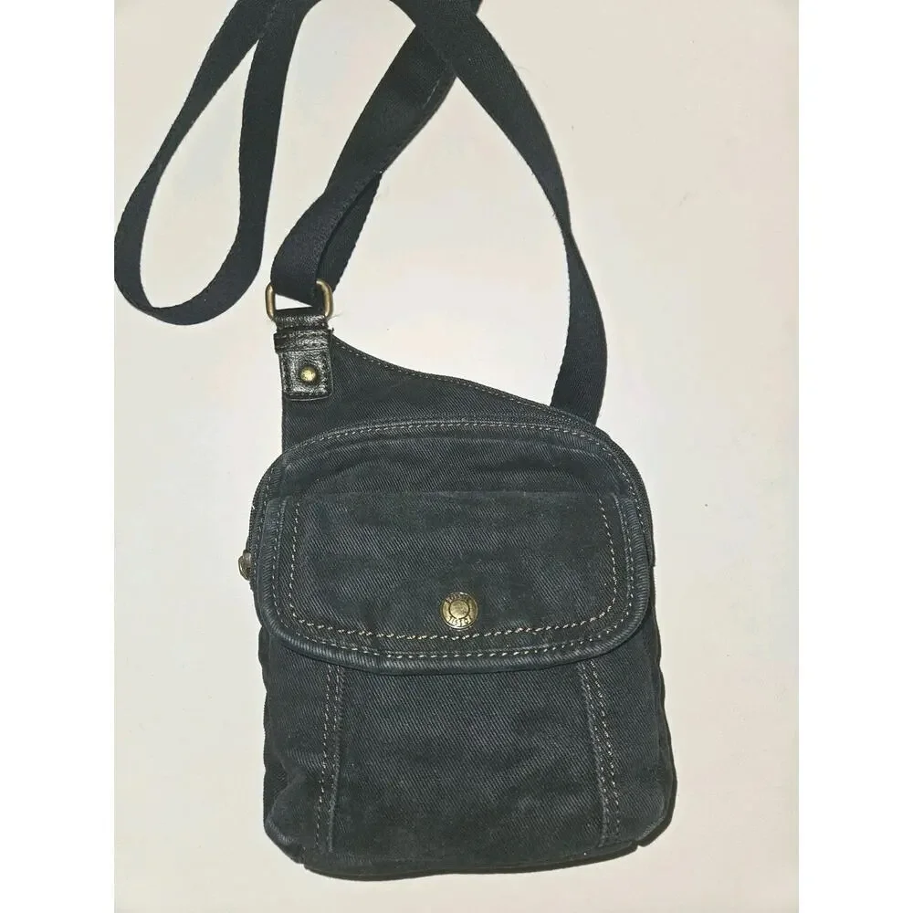 Fossil Crossbody Bag Canvas Dark Navy 7x8x2 - Picture 3 of 10